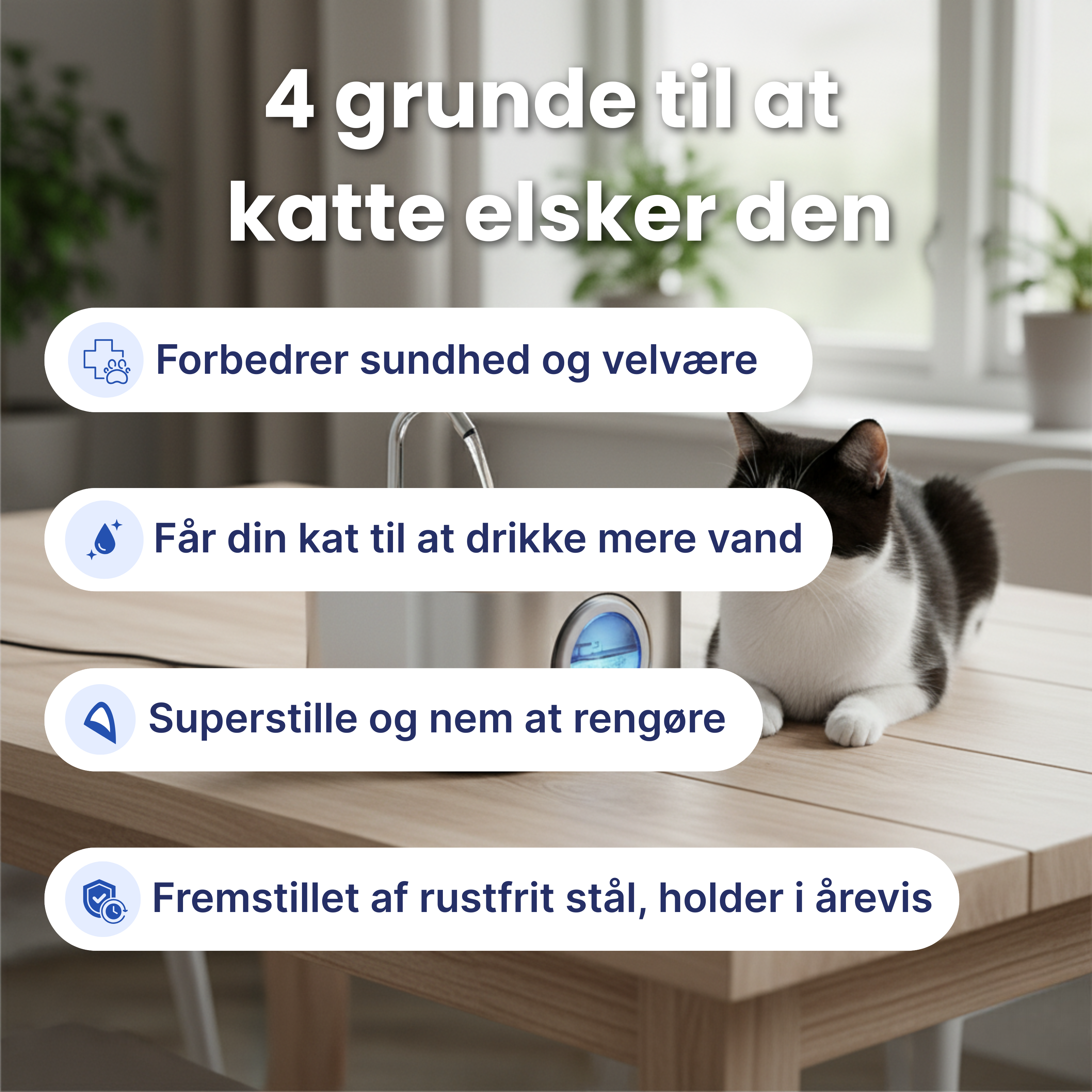 Kattellas vandfontæner i rustfrit stål