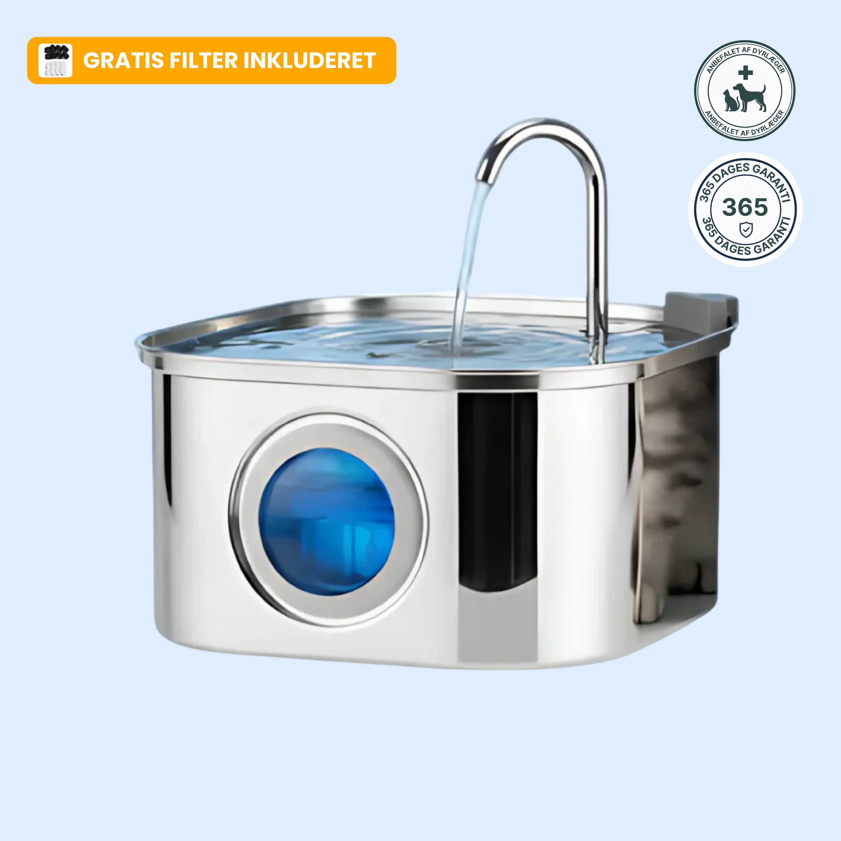 Kattellas vandfontæner i rustfrit stål